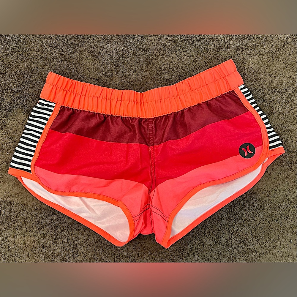 Women’s Pink Striped Hurley Shorts - Size Small